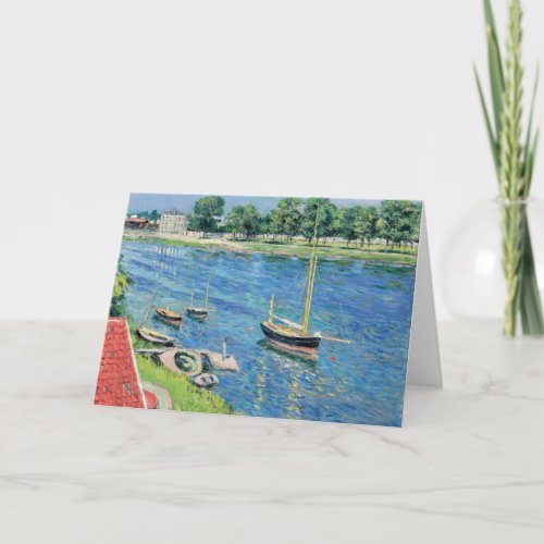 Caillebotte _ Seine at Argenteuil Boats at anchor Card