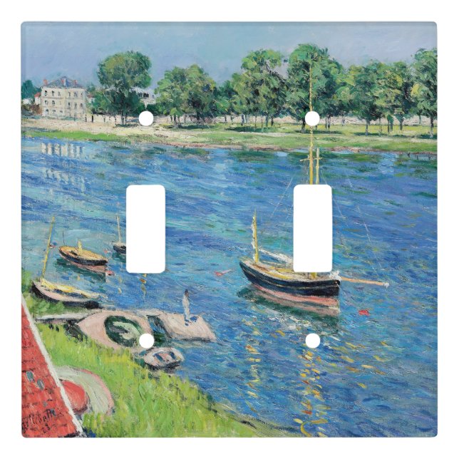 Caillebotte - Seine at Argenteuil, Boats at anchor Light Switch Cover (Front)
