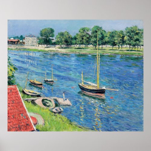 Caillebotte _ Seine at Argenteuil Boats at anchor Poster