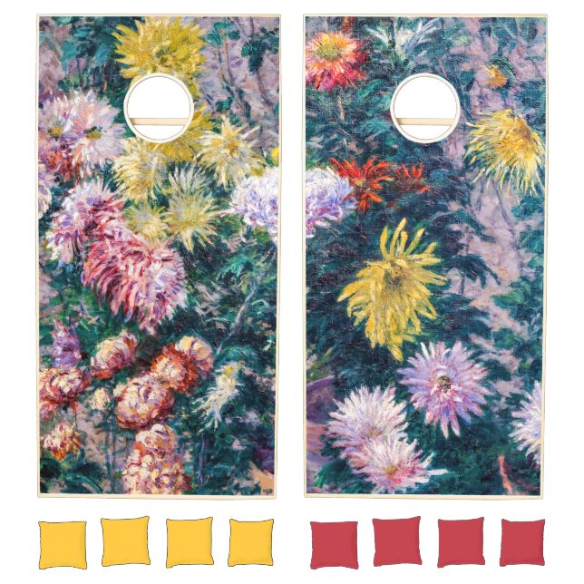 Caillebotte - White and Yellow Chrysanthemums Cornhole Set (Set)