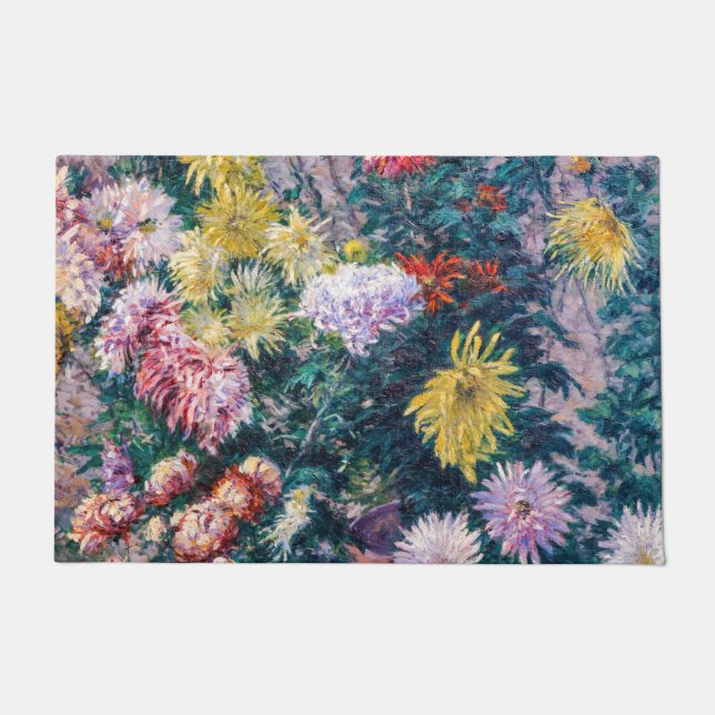 Caillebotte - White and Yellow Chrysanthemums Doormat (Front)