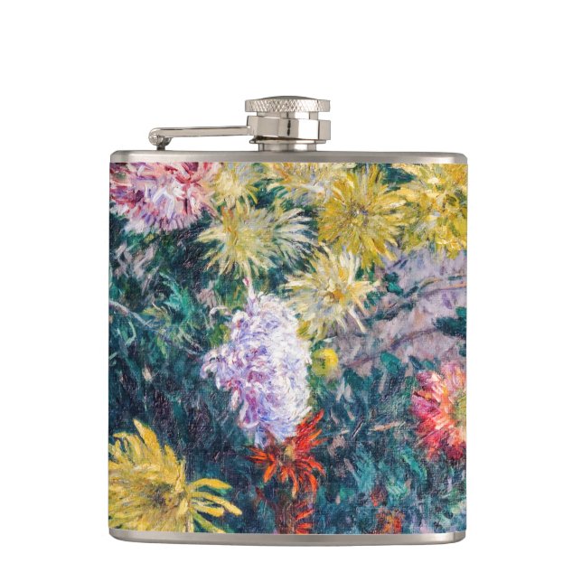 Caillebotte - White and Yellow Chrysanthemums Flask (Front)