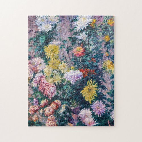 Caillebotte _ White and Yellow Chrysanthemums Jigsaw Puzzle
