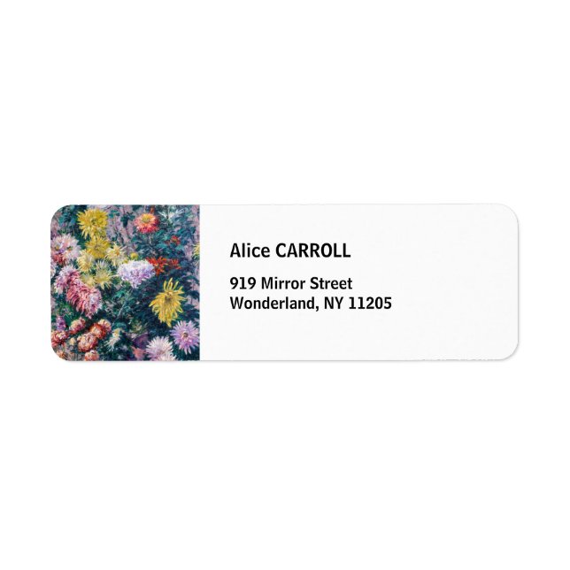 Caillebotte - White and Yellow Chrysanthemums Label (Front)