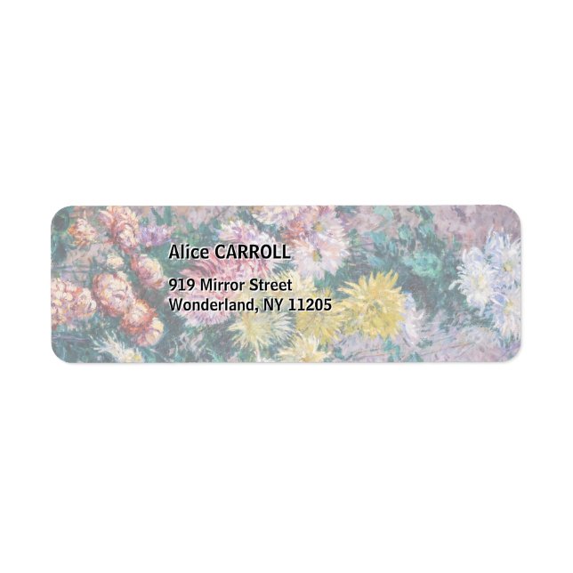 Caillebotte - White and Yellow Chrysanthemums Label (Front)