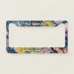 Caillebotte - White and Yellow Chrysanthemums License Plate Frame