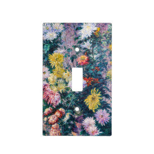 Caillebotte - White and Yellow Chrysanthemums Light Switch Cover