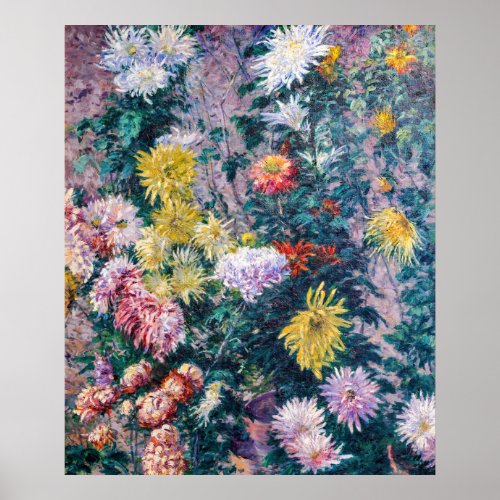 Caillebotte _ White and Yellow Chrysanthemums Poster