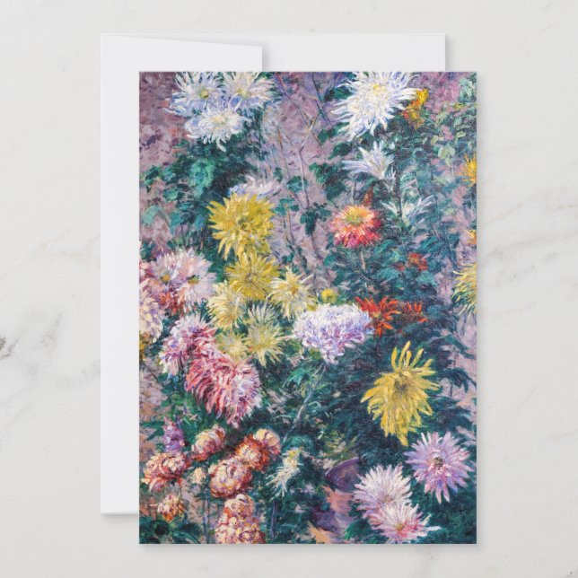 Caillebotte - White and Yellow Chrysanthemums Thank You Card (Front)