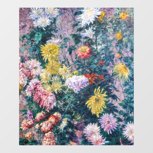 Caillebotte _ White and Yellow Chrysanthemums Window Cling