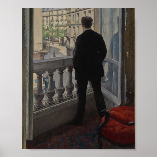 Caillebotte _ Young Man at His Window 1876 Poster