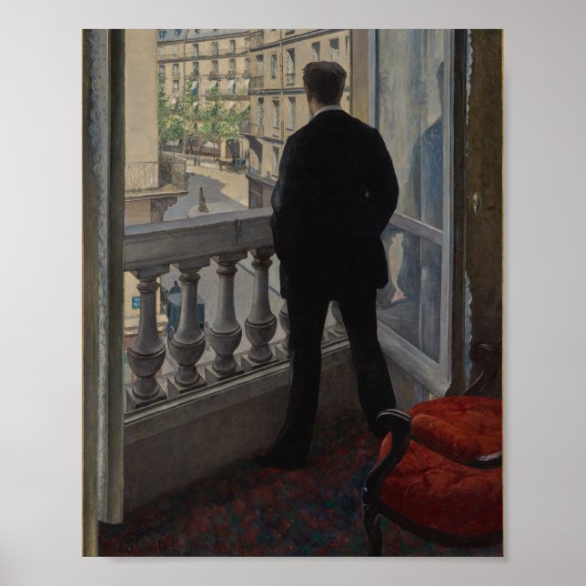Caillebotte - Young Man at His Window (1876) Poster (Front)