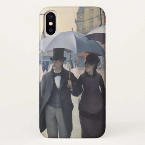 Caillebottes Rue de Paris temps de pluie iPhone XS Case