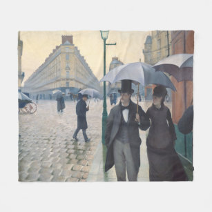 Caillebotte's Rue de Paris, temps de pluie Fleece Blanket