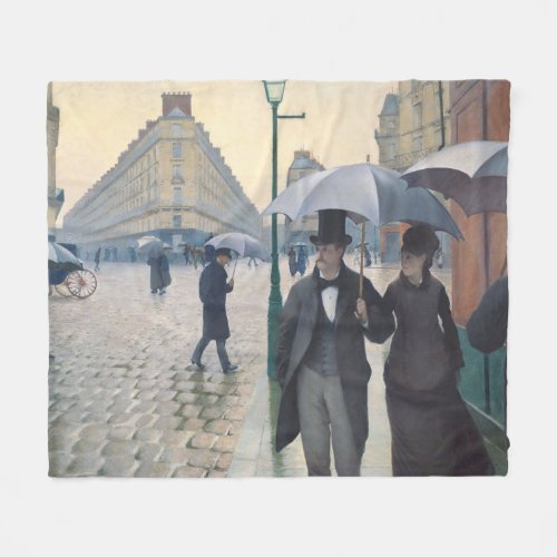 Caillebottes Rue de Paris temps de pluie Fleece Blanket