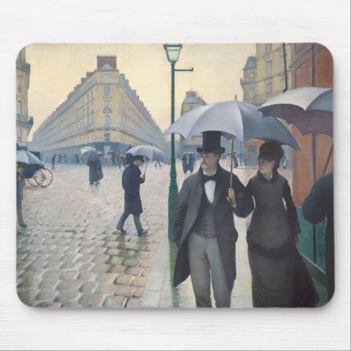 Caillebottes Rue de Paris temps de pluie Mouse Pad