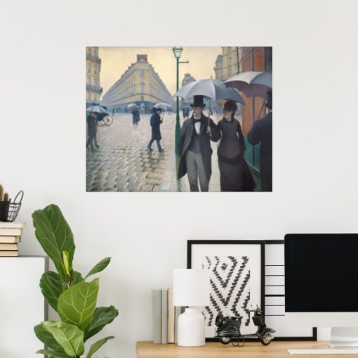 Caillebotte's Rue de Paris, temps de pluie Poster | Zazzle