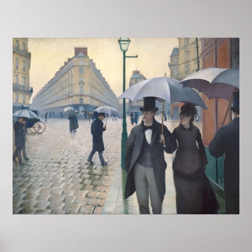 Caillebottes Rue de Paris temps de pluie Poster