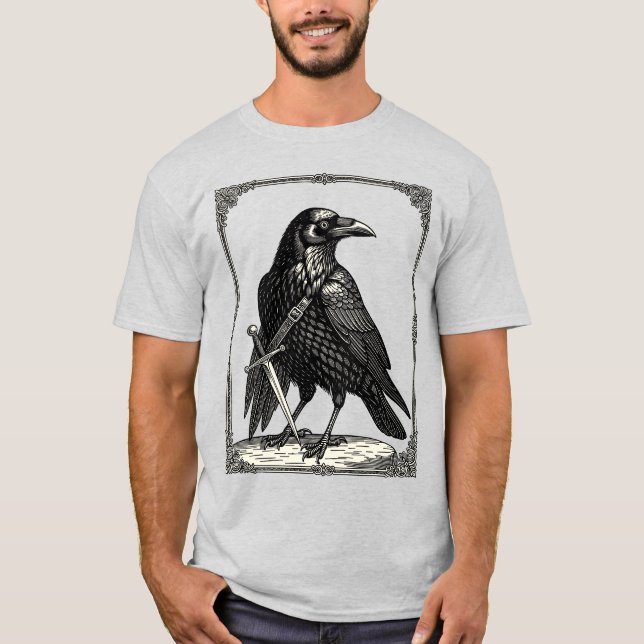 Caim Demonic Bird Fencing Flair T-Shirt (Front)