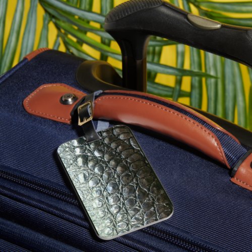 Caiman Alligator Skin_effect Wildlife Theme Luggage Tag