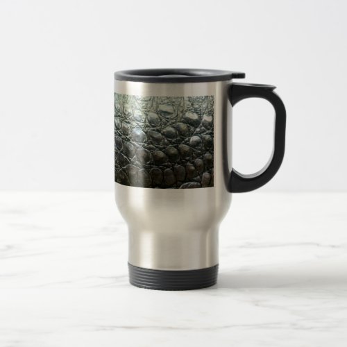 Caiman Crocodile Faux Alligator_Skin Design Travel Mug