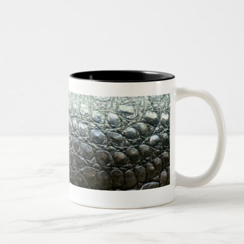 Caiman Crocodile Faux Alligator_Skin Design Two_Tone Coffee Mug