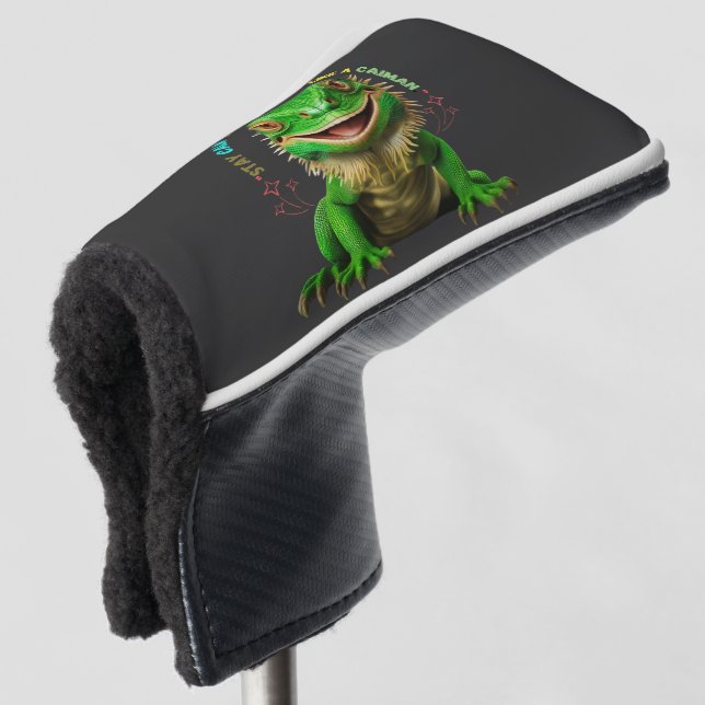 Caiman Golf Head Cover – Stay Calm, Stay Strong (3/4 Front)