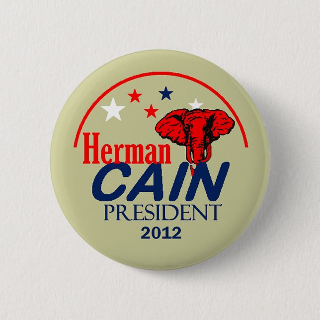 Cain 2012 pinback button (Front)