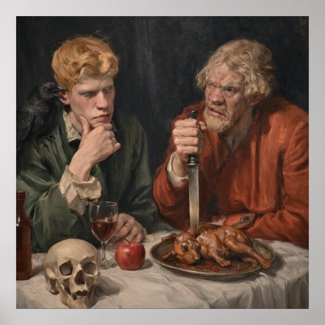 Cain & Abel Renaissance Style Surrealist Fine art Poster (Front)