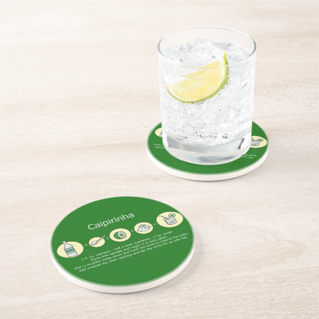 Caipirinha, brazilian drink drink coaster (Side)