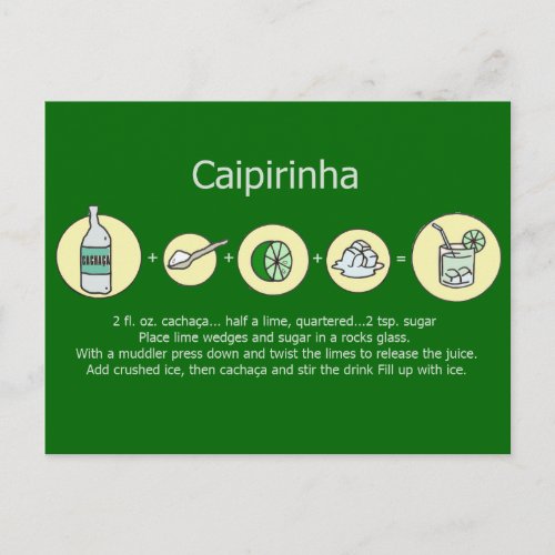 Caipirinha brazilian drink postcard