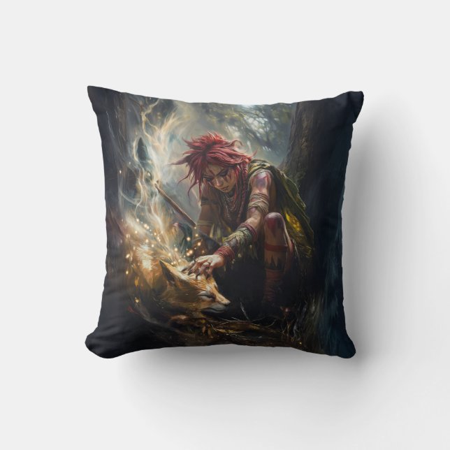 Caipora Throw Pillow (Front)