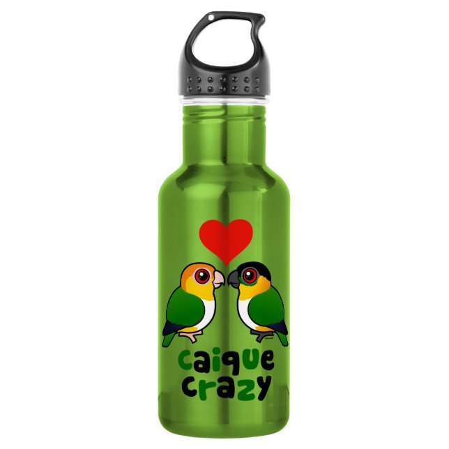 Caique Crazy Stainless Steel Water Bottle (Front)