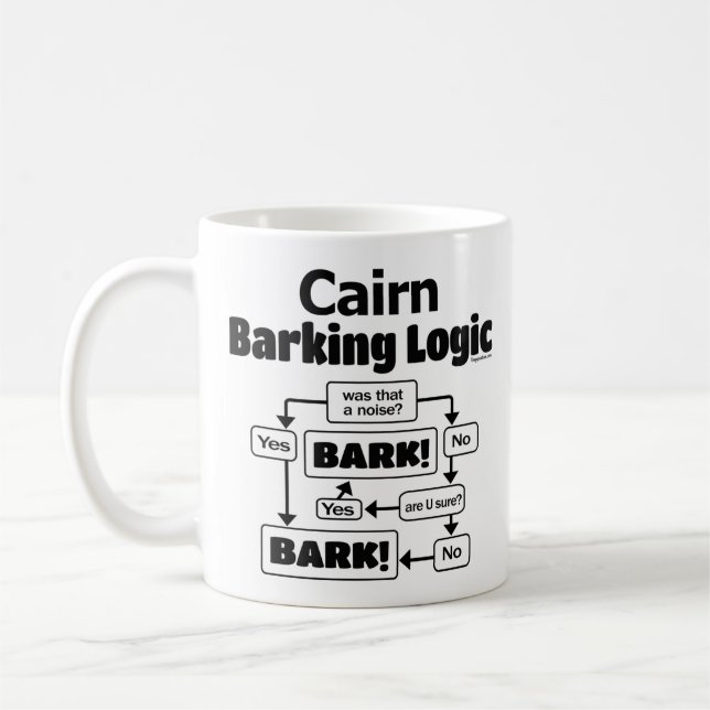 Cairn Barking Logic Coffee Mug (Left)