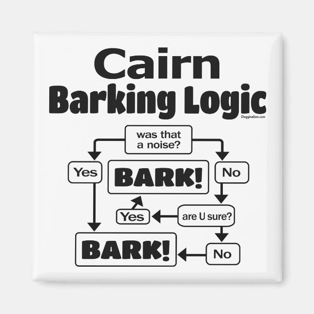 Cairn Barking Logic Magnet (Front)