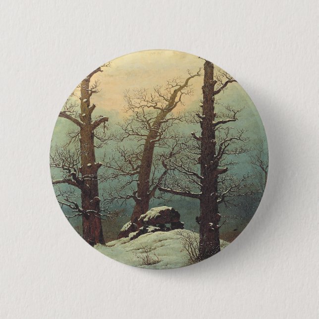 Cairn in Snow by Caspar David Friedrich Button (Front)