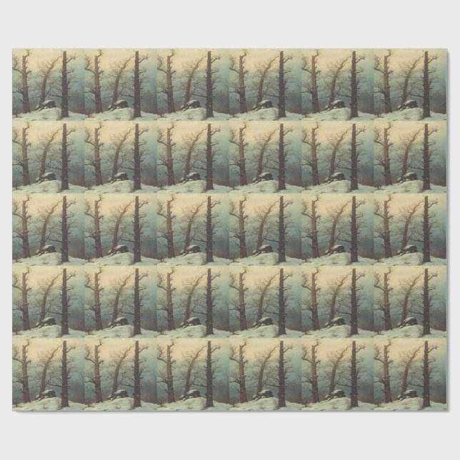 Cairn in Snow by Caspar David Friedrich Wrapping Paper (Flat)