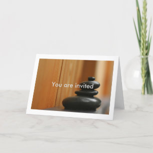 Cairn Meditation Stones and Wood Invitation