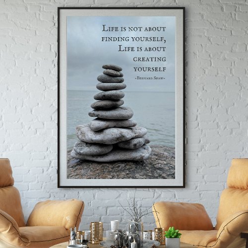 Cairn stone photography  Bernard Shaw quote Poster