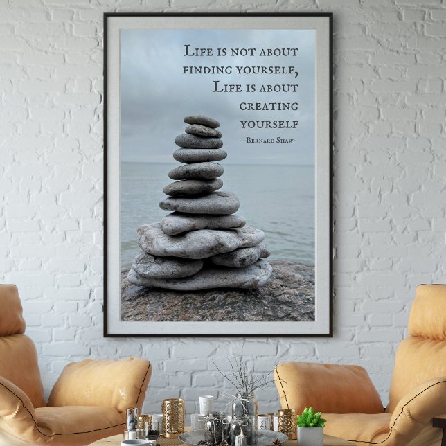 Cairn stone photography | Bernard Shaw quote Poster (Creator Uploaded)