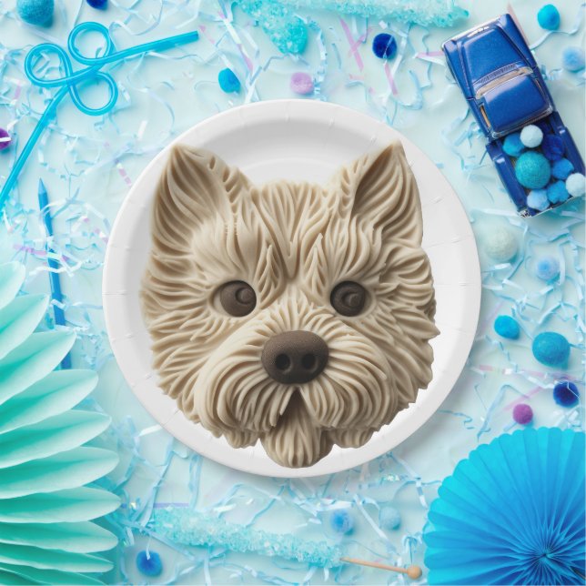 Cairn Terrier 3D Inspired Paper Plates (Party)