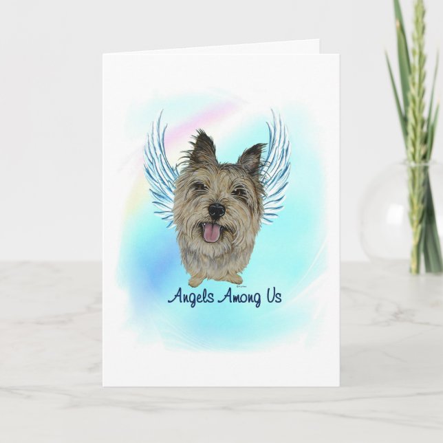 Cairn Terrier Angel Dog Pet Loss Sympathy Card (Front)