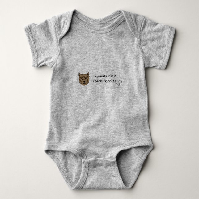 cairn terrier baby bodysuit (Front)