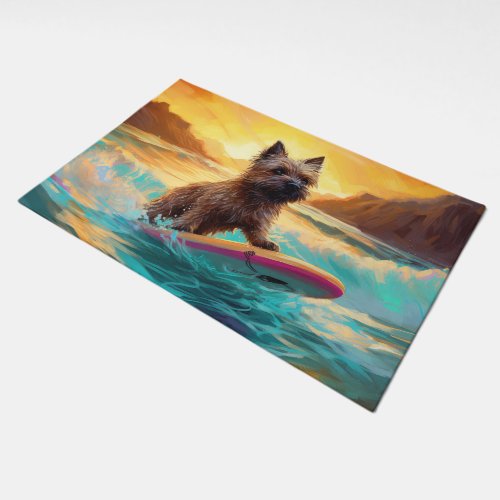 Cairn Terrier Beach Surfing Painting Doormat
