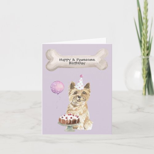 Cairn Terrier Birthday Holiday Card