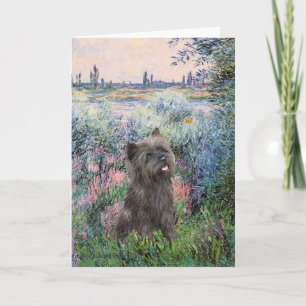 Cairn Terrier (Brindle 21) - By the Seine Holiday Card