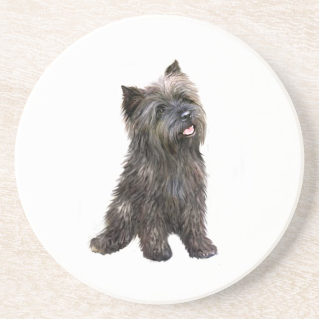 Cairn Terrier - brindle Sandstone Coaster (Front)