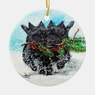 Cairn Terrier Christmas Ceramic Ornament