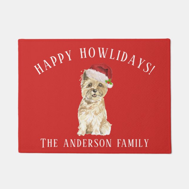 Cairn Terrier Christmas Doormat (Front)