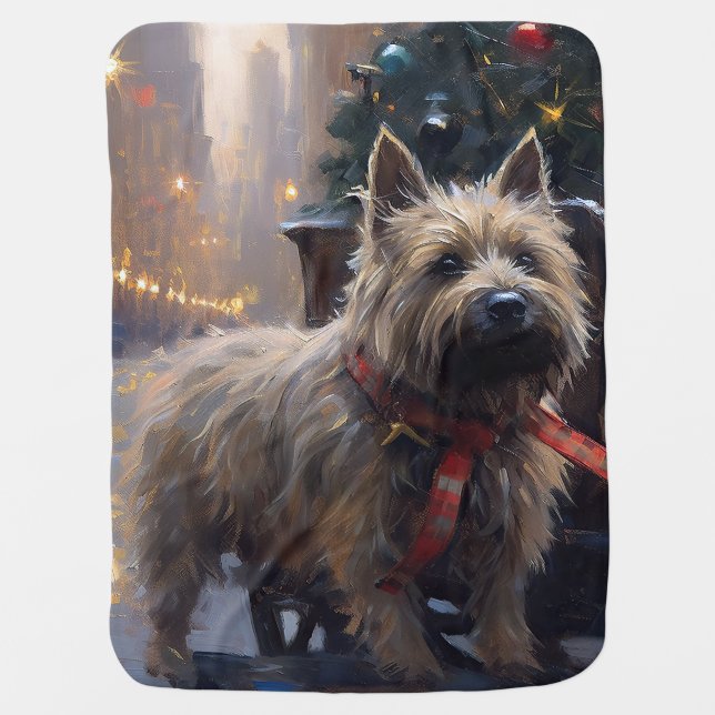 Cairn Terrier Christmas Festive Season  Baby Blanket (Front)